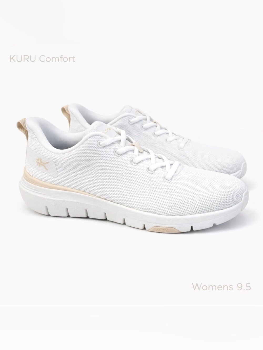 KURU Women’s Size 9.5 Medium White Walking Shoes Orthopedic Comfort Sneakers